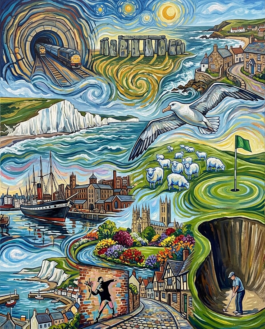Südengland im Stil von Van Gogh